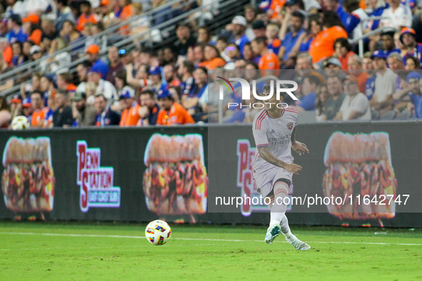 Orlando midfielder Facundo Torres appears during the Major League Soccer match between FC Cincinnati and Orlando City SC at TQL Stadium in C...