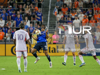 Cincinnati attacker, Nicholas Gioacchini, is seen during the Major League Soccer match between FC Cincinnati and Orlando City SC at TQL Stad...