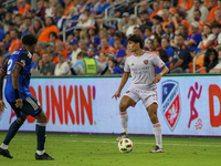 Orlando attacker, Ramira Enrique, is seen during the Major League Soccer match between FC Cincinnati and Orlando City SC at TQL Stadium in C...