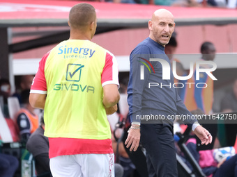 Davide Possanzini is the head coach of Mantova 1911 during the Italian Serie B soccer championship match between Mantova Calcio 1911 and Bre...