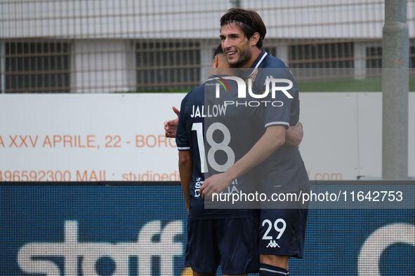 Gennaro Borrelli of Brescia Calcio FC celebrates after scoring a goal during the Italian Serie B soccer championship football match between...