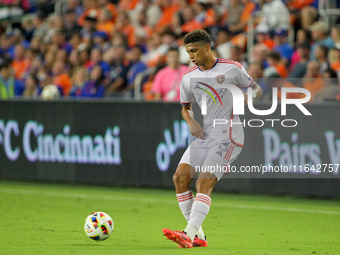 Orlando defender Rafael Santos is seen during the Major League Soccer match between FC Cincinnati and Orlando City SC at TQL Stadium in Cinc...