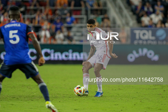 Orlando midfielder Wilder Cartagena appears during the Major League Soccer match between FC Cincinnati and Orlando City SC at TQL Stadium in...