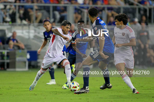 Orlando midfielder Facundo Torres appears during the Major League Soccer match between FC Cincinnati and Orlando City SC at TQL Stadium in C...