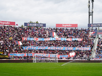 Supporters of Bologna during the Serie A Enilive match between Bologna FC and Parma Calcio 1903 at Stadio Renato Dall'Ara on October 06, 202...