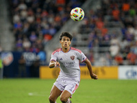 Orlando attacker, Ramiro Enrique, is seen during the Major League Soccer match between FC Cincinnati and Orlando City SC at TQL Stadium in C...