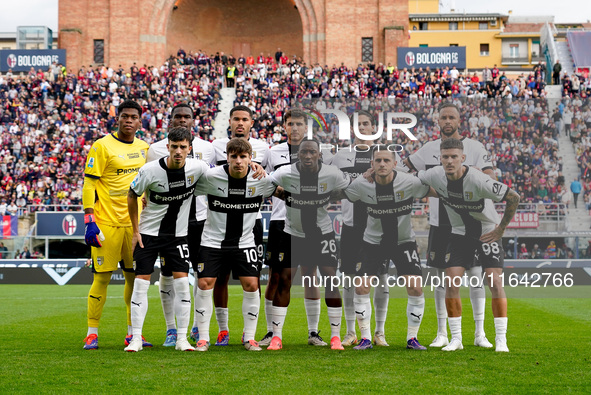 Parma Calcio line up during the Serie A Enilive match between Bologna FC and Parma Calcio 1903 at Stadio Renato Dall'Ara on October 06, 2024...