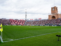 Supporters of Bologna during the Serie A Enilive match between Bologna FC and Parma Calcio 1903 at Stadio Renato Dall'Ara on October 06, 202...