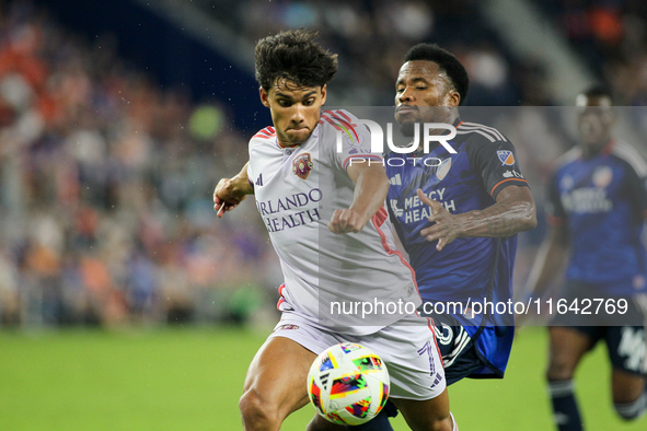 Orlando attacker, Ramiro Enrique, is seen during the Major League Soccer match between FC Cincinnati and Orlando City SC at TQL Stadium in C...