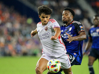 Orlando attacker, Ramiro Enrique, is seen during the Major League Soccer match between FC Cincinnati and Orlando City SC at TQL Stadium in C...