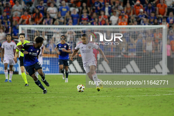 Orlando attacker, Luis Muriel, is seen during the Major League Soccer match between FC Cincinnati and Orlando City SC at TQL Stadium in Cinc...