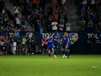 Cincinnati midfielder Luciano Acosta celebrates after scoring a goal during the Major League Soccer match between FC Cincinnati and Orlando...