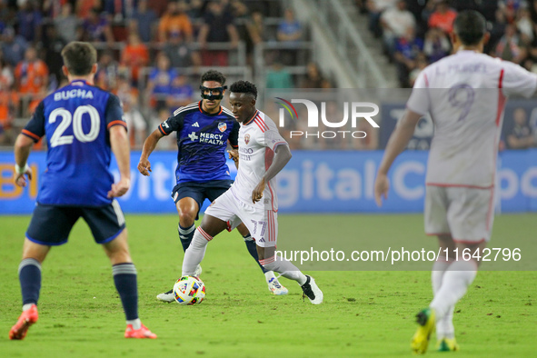 Orlando midfielder Ivan Angulo appears during the Major League Soccer match between FC Cincinnati and Orlando City SC at TQL Stadium in Cinc...