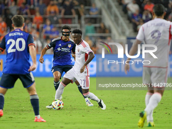 Orlando midfielder Ivan Angulo appears during the Major League Soccer match between FC Cincinnati and Orlando City SC at TQL Stadium in Cinc...