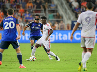 Orlando midfielder Ivan Angulo appears during the Major League Soccer match between FC Cincinnati and Orlando City SC at TQL Stadium in Cinc...