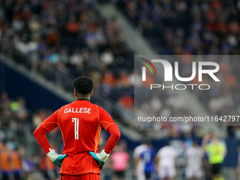 Orlando goalie, Pedro Gallese, appears during the Major League Soccer match between FC Cincinnati and Orlando City SC at TQL Stadium in Cinc...