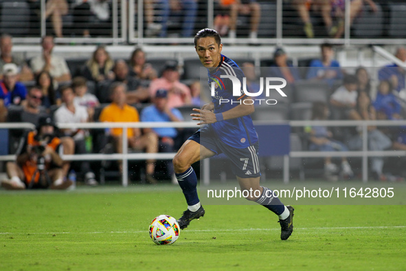 Cincinnati midfielder Yuya Kubo moves the ball upfield during the Major League Soccer match between FC Cincinnati and Orlando City SC at TQL...