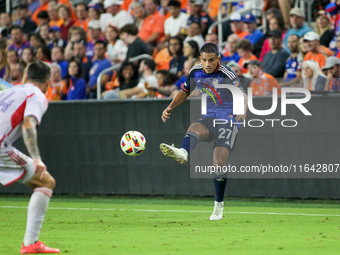 Cincinnati midfielder Yamil Asad appears during the Major League Soccer match between FC Cincinnati and Orlando City SC at TQL Stadium in Ci...