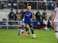 Cincinnati midfielder, Luca Orellano, moves the ball upfield during the Major League Soccer match between FC Cincinnati and Orlando City SC...