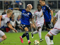 Cincinnati midfielder, Luca Orellano, moves the ball upfield during the Major League Soccer match between FC Cincinnati and Orlando City SC...