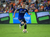 Cincinnati midfielder Corey Baird moves the ball upfield during the Major League Soccer match between FC Cincinnati and Orlando City SC at T...