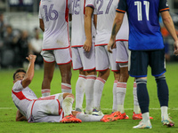 Orlando players prepare to defend a Cincinnati free kick during the Major League Soccer match between FC Cincinnati and Orlando City SC at T...