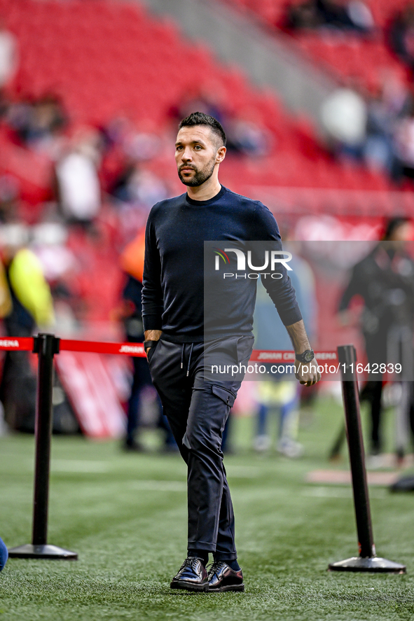 AFC Ajax Amsterdam trainer Francesco Fariolo is present during the match between Ajax and Groningen at the Johan Cruijff ArenA for the Dutch...