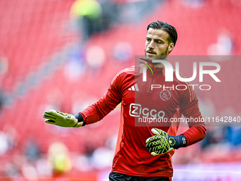 AFC Ajax Amsterdam goalkeeper Diant Ramaj participates in the match between Ajax and Groningen at the Johan Cruijff ArenA for the Dutch Ered...