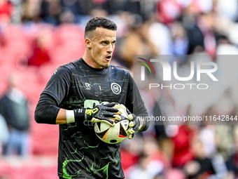 FC Groningen goalkeeper Etienne Vaessen participates in the match between Ajax and Groningen at the Johan Cruijff ArenA for the Dutch Erediv...