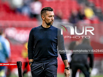 AFC Ajax Amsterdam trainer Francesco Fariolo is present during the match between Ajax and Groningen at the Johan Cruijff ArenA for the Dutch...