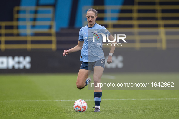 Naomi Layzell #3 of Manchester City W.F.C. participates in the Barclays FA Women's Super League match between Manchester City and West Ham U...