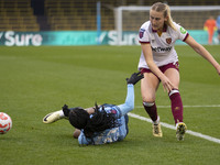 Khadija Shaw #21 of Manchester City W.F.C. is fouled by Shannon Cooke #21 of West Ham United F.C. during the Barclays FA Women's Super Leagu...