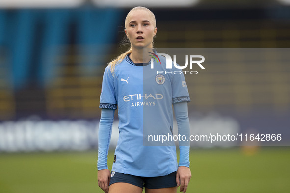 During the Barclays FA Women's Super League match between Manchester City and West Ham United at the Joie Stadium in Manchester, England, on...