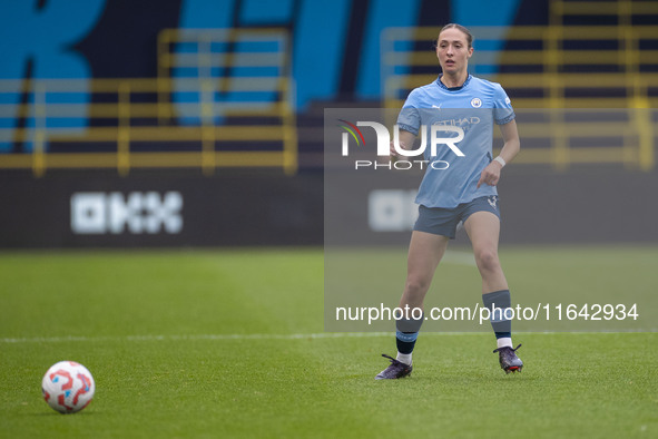 Naomi Layzell #3 of Manchester City W.F.C. participates in the Barclays FA Women's Super League match between Manchester City and West Ham U...