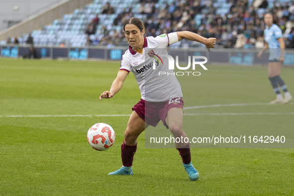 Katrina Gorry #22 of West Ham United F.C. participates in the Barclays FA Women's Super League match between Manchester City and West Ham Un...