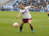 Katrina Gorry #22 of West Ham United F.C. participates in the Barclays FA Women's Super League match between Manchester City and West Ham Un...