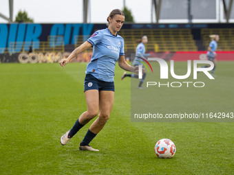 Kerstin Casparij #18 of Manchester City W.F.C. is in action during the Barclays FA Women's Super League match between Manchester City and We...