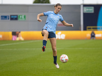 Kerstin Casparij #18 of Manchester City W.F.C. is in action during the Barclays FA Women's Super League match between Manchester City and We...