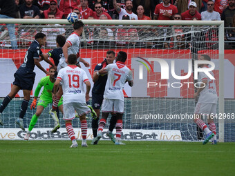 Cristiano Bani of Mantova 1911 participates in the Italian Serie B soccer championship football match between Mantova Calcio 1911 and Bresci...