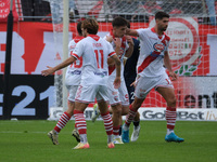 Mantova 1911 celebrates after scoring a goal during the Italian Serie B soccer championship football match between Mantova Calcio 1911 and B...