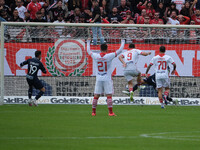 Alessandro Debenedetti of Mantova 1911 scores the goal during the Italian Serie B soccer championship football match between Mantova Calcio...