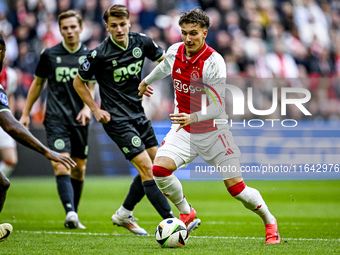 AFC Ajax Amsterdam forward Mika Godts plays during the match between Ajax and Groningen at the Johan Cruijff ArenA for the Dutch Eredivisie...