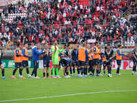 Brescia Calcio FC greets their supporters during the Italian Serie B soccer championship match between Mantova Calcio 1911 and Brescia Calci...