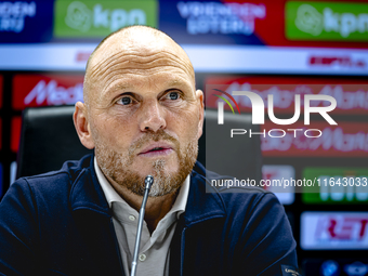 FC Twente trainer Joseph Oosting speaks during the press conference after the match between Feyenoord and Twente at the Feyenoord stadium De...