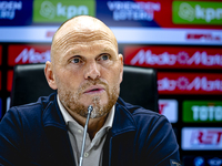 FC Twente trainer Joseph Oosting speaks during the press conference after the match between Feyenoord and Twente at the Feyenoord stadium De...