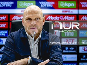 FC Twente trainer Joseph Oosting speaks during the press conference after the match between Feyenoord and Twente at the Feyenoord stadium De...