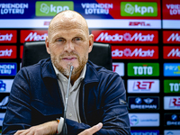 FC Twente trainer Joseph Oosting speaks during the press conference after the match between Feyenoord and Twente at the Feyenoord stadium De...