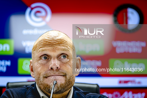 FC Twente trainer Joseph Oosting speaks during the press conference after the match between Feyenoord and Twente at the Feyenoord stadium De...