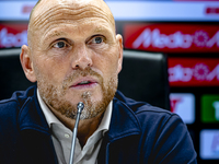 FC Twente trainer Joseph Oosting speaks during the press conference after the match between Feyenoord and Twente at the Feyenoord stadium De...