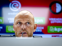 FC Twente trainer Joseph Oosting speaks during the press conference after the match between Feyenoord and Twente at the Feyenoord stadium De...